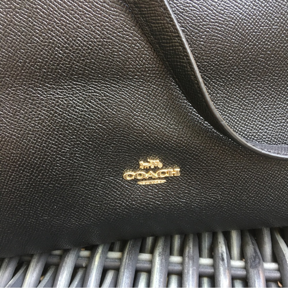 Authentic Black Coach Zip Top Tote - EUC - Picture 8 of 15